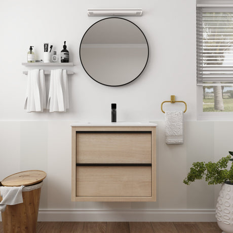 24" Bathroom Vanity with 2 Soft Close drawers, White Ceramic Basin - BVA02524PLO - G - BL9060B(W1286S00034) - W999S00071 - image - 1