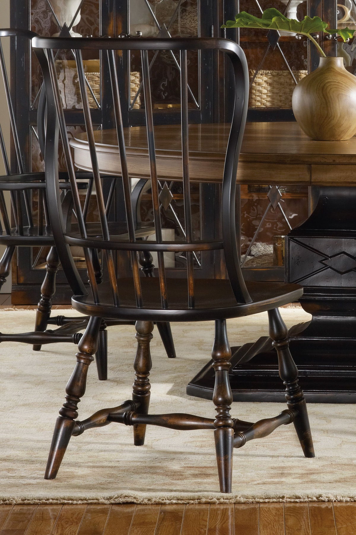 Sanctuary Spindle Side Chair Ebony - Black / Dark Brown by Hooker Furniture - View 2