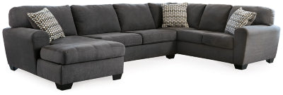 Ashley Slate Ambee 28620S1 3-Piece Sectional with Chaise - Chenille ...