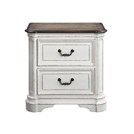 Acme - Florian Nightstand 28723 Antique White & Oak Finish