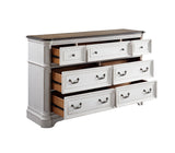 Acme - Florian Dresser 28725 Antique White & Oak Finish