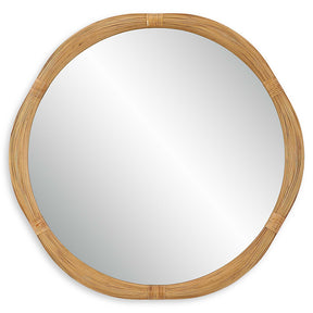 Salina Round Bamboo Mirror - Light Brown by Uttermost - View 1