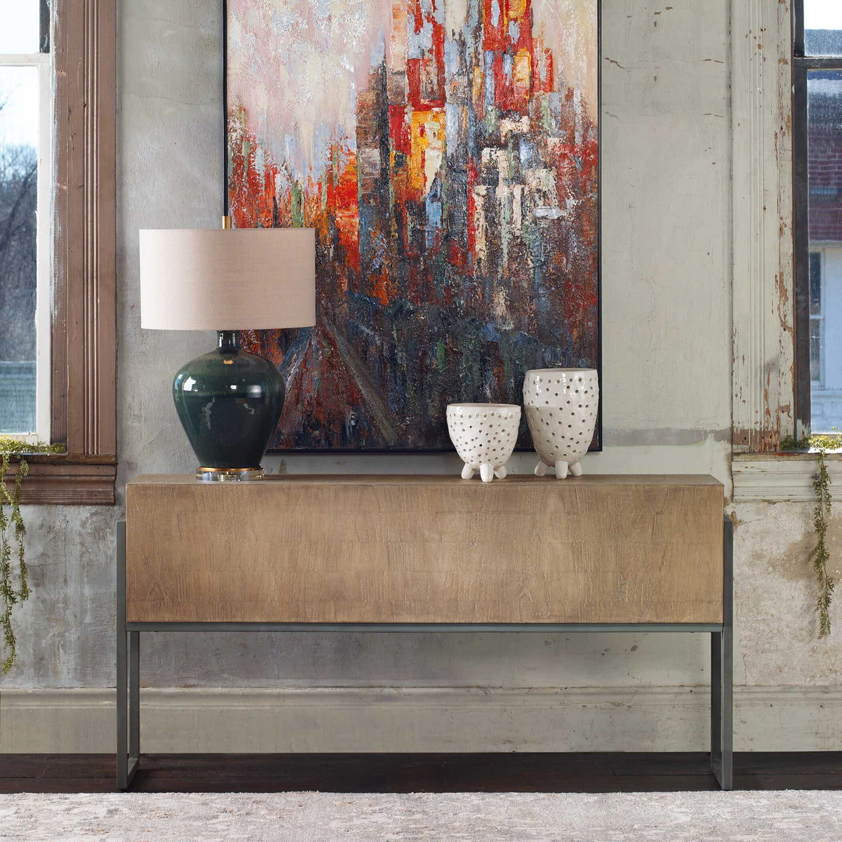 Nevis Contemporary Console Table - Light Brown by Uttermost - View 3