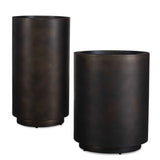 Volcan Outdoor Planters (Set of 2) Matte Bronze - Black by Uttermost - View 1
