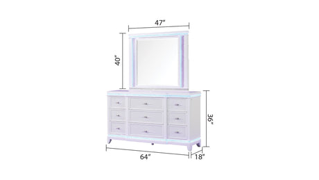 Opium King 4 Pc Bedroom set in Milky White - Home Elegance USA