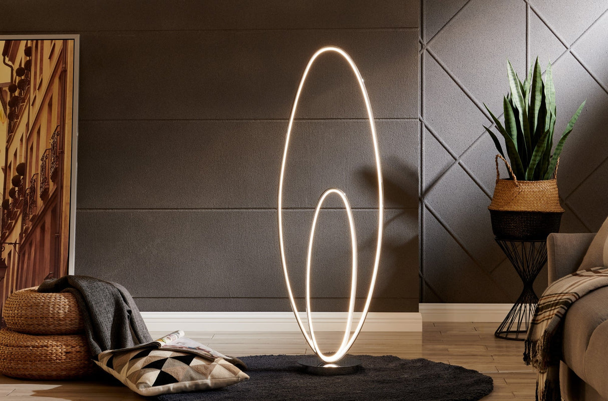 Milan Chrome LED 65" Floor Lamp // Dimmable  | Finesse -  Home Elegance USA