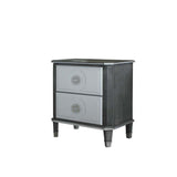 Acme - House Beatrice Nightstand 28813 Charcoal & Light Gray Finish