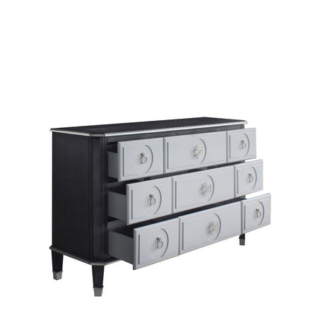 Acme - House Beatrice Dresser 28815 Charcoal & Light Gray Finish