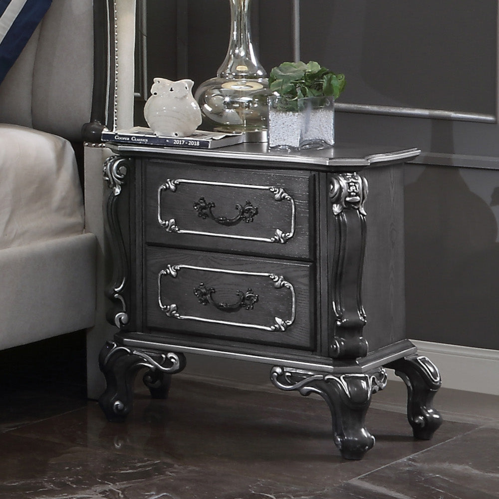 Acme - House Delphine Nightstand 28833 Charcoal Finish