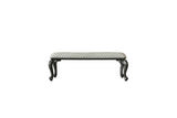 Acme - House Delphine Bench 28837 Two Tone Ivory Fabric & Charcoal Finish