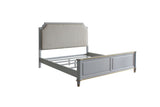 Acme - House Marchese CK Bed 28874CK Two Tone Beige Fabric & Pearl Gray Finish