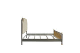 Acme - House Marchese CK Bed 28884CK Beige Synthetic Leather & Pearl Gray Finish