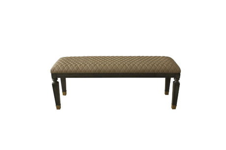 Acme - House Marchese Bench 28907 Tan Synthetic Leather & Tobacco Finish