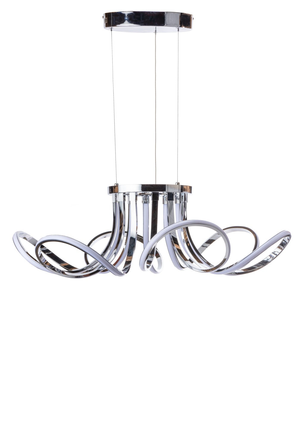 6 Petal Flower Dimmable LED Chandelier // Chrome  | Finesse -  Home Elegance USA