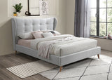 Acme - Duran EK Bed 28957EK Light Gray Fabric