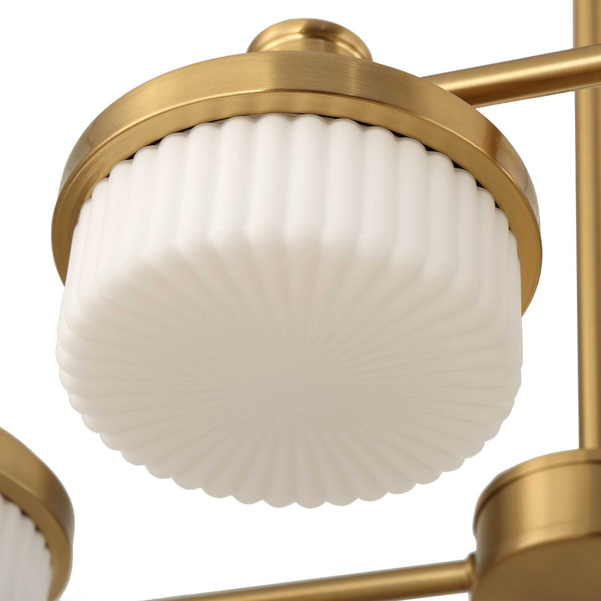 Wedge 12 Light LED Brass Chandelier White / Gold - Gold / White by Uttermost - View 11