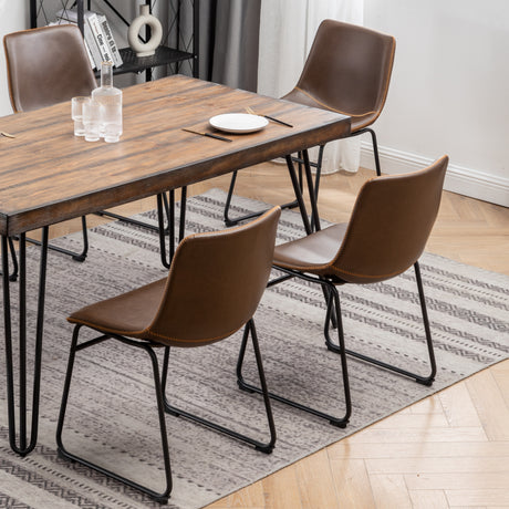 Aryven Industrial 7-Piece Dining Set, Antique Brown - sold by Home Elegance USA