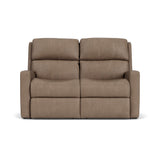 Catalina Transitional Leather Power Reclining Loveseat, Power Headrests | Flexsteel
