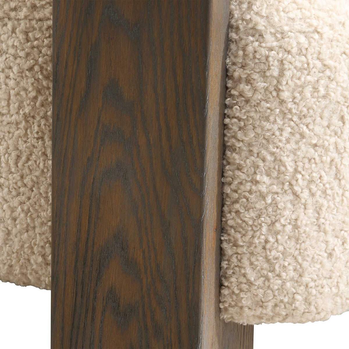 Lennox Shearling Accent Chair Beige / Brown - Beige / Dark Brown by Uttermost - View 8