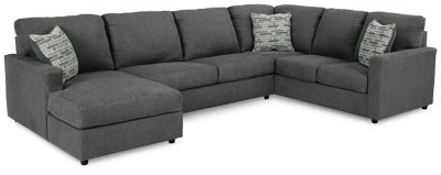 Ashley Charcoal Edenfield 29003S1 3 - Piece Sectional with Chaise - Chenille - 29003S1 - Home Elegance USA - 1