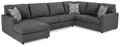 Ashley Charcoal Edenfield 29003S1 3-Piece Sectional with Chaise - Chenille