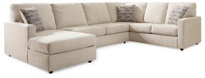 Ashley Linen Edenfield 29004S1 3-Piece Sectional with Chaise - Chenille