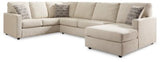 Ashley Linen Edenfield 29004S2 3 - Piece Sectional with Chaise - Chenille | Home Elegance USA