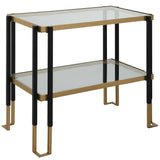 Kentmore Glass Side Table Black & Gold - Gold / Black by Uttermost - View 3