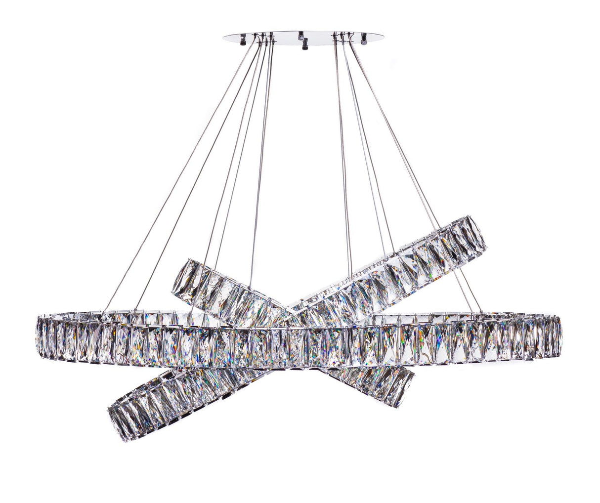 Crystal Elegance LED Chandelier // 3 Ovals  | Finesse - Home Elegance USA