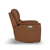 Henry Power Swivel Gliding Recliner With Power Headrest, Lumbar, Heat & Massage - Caramel | Flexsteel