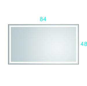 84in. W x48 in. H Framed LED Single Bathroom Vanity Mirror in Polished Crystal Bathroom Vanity LED Mirror with 3 Color Lights Mirror for Bathroom Wall - W1272103502 - image - 5