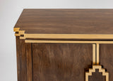 Close-up of the 2939-S Cabinet’s detailed gold moldings and trim by Artmax