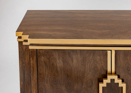 Close-up of the 2939-S Cabinet’s detailed gold moldings and trim by Artmax