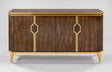 2939-S Cabinet in walnut-stained veneer with gold metallic trim by Artmax – front view