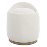 Swirl Swivel Sheepskin Ottoman - White by Uttermost - View 1