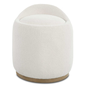 Swirl Swivel Sheepskin Ottoman - White by Uttermost - View 1