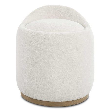 Swirl Swivel Sheepskin Ottoman - White by Uttermost - View 1
