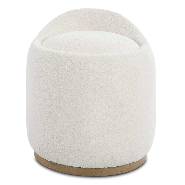 Swirl Swivel Sheepskin Ottoman - White by Uttermost - View 1