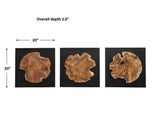 Kolini Teak Wood Wall Decor (Set of 3) - Yellow / Black by Uttermost - View 4