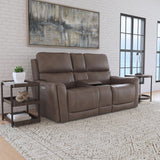 Carter Power Reclining Loveseat With Console & Power Headrests & Lumbar - Cappuccino | Flexsteel