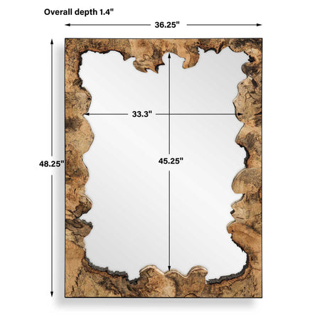 Abraham Wood Mirror Woodtone - Light Brown by Uttermost - View 2