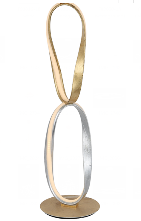 Prague Chrome & Gold Table Lamp // Natural White LED Strip & Touch Dimmer  | Finesse -  Home Elegance USA
