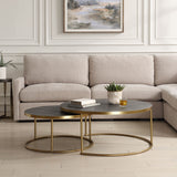 Aragon Nesting Coffee Tables (Set of 2) - Dark Gray / Bronze by Uttermost - View 2