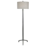 Ivor Cast Iron Floor Lamp Dark Gray - Black / Beige by Uttermost - View 4
