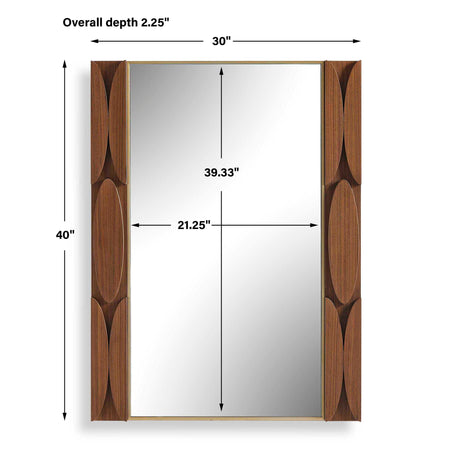 Macario Mid-Century Wood Mirror Woodtone - Dark Brown by Uttermost - View 3
