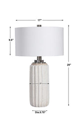 Azariah Crackle Table Lamp - White by Uttermost - View 9