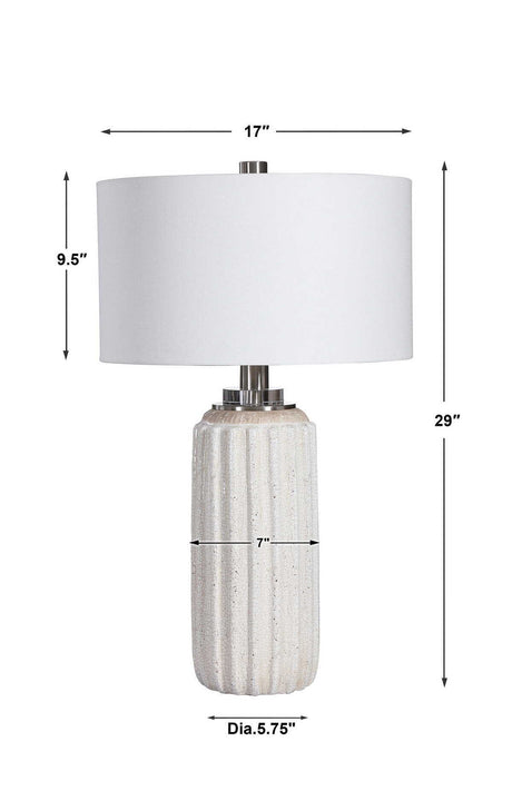 Azariah Crackle Table Lamp - White by Uttermost - View 9