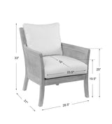 Encore Natural Armchair - White / Light Brown by Uttermost - View 9