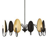 Warwick 6 Light Chandelier Matte Black - Black / Gold by Uttermost - View 1