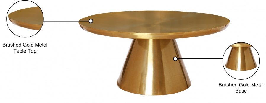Martini 3 Piece Occasional Table Set In Brushed Gold - 239-3Set | Meridian - sold by Home Elegance USA